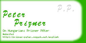 peter prizner business card